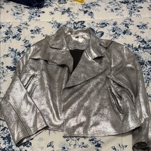 Cato Shiny Silver Leather Jacket